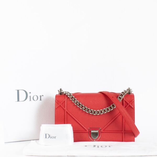 Christian Dior Red Medium Diorama Bag