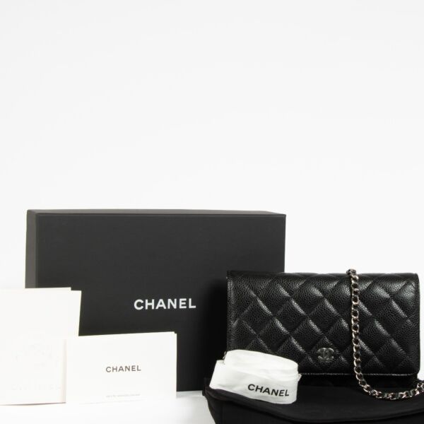 Chanel Black Caviar SHW Wallet on Chain