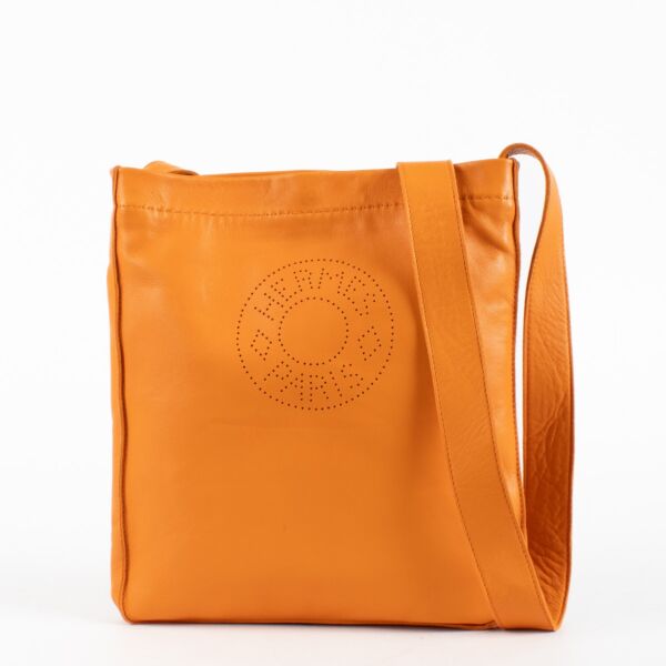 Hermès Orange Milo Lambskin Clou De Selle Crossbody Bag