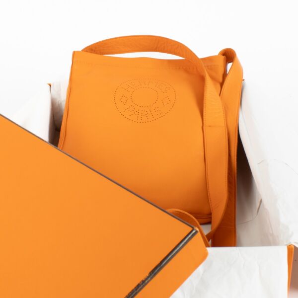 Hermès Orange Milo Lambskin Clou De Selle Crossbody Bag