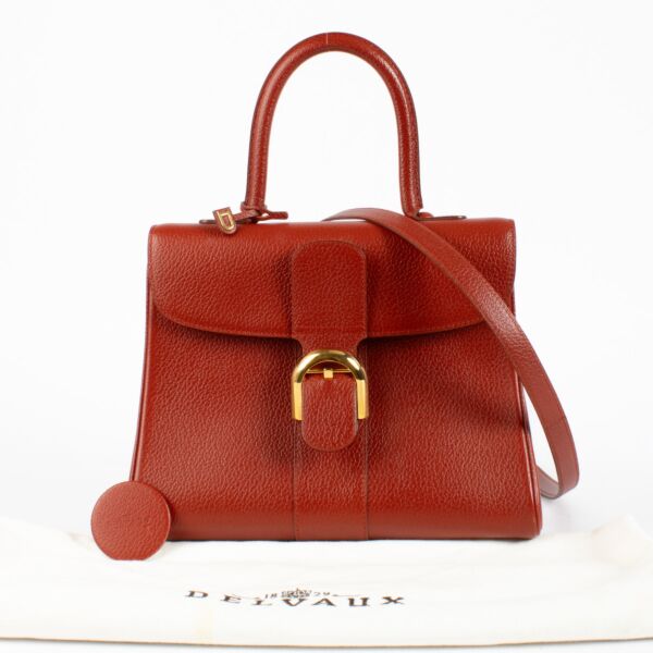 Delvaux Red Leather Brillant MM Bag
