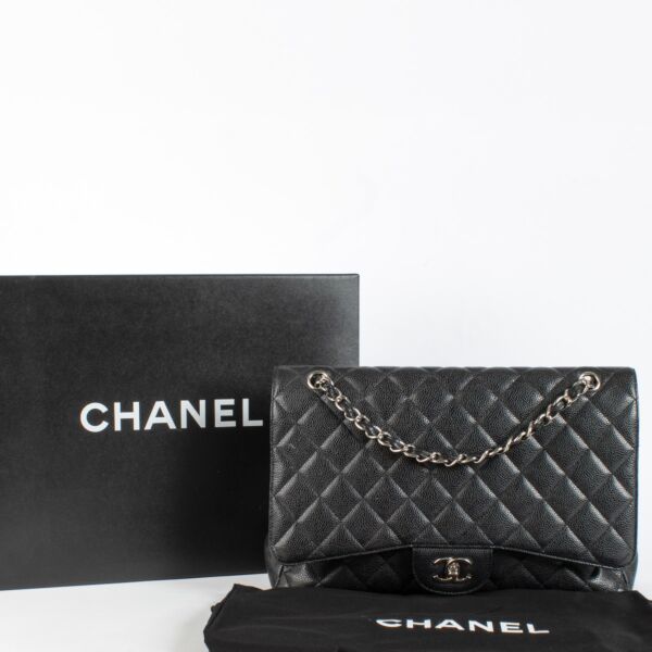Chanel Black Caviar Maxi Classic Flap Bag