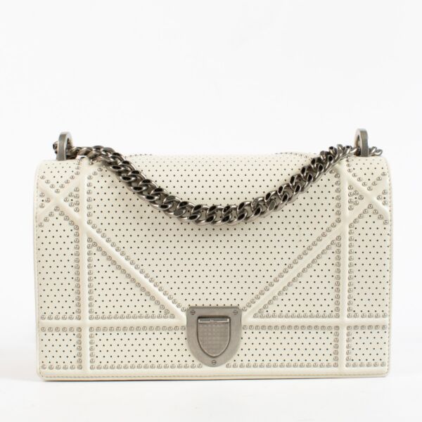 shop 100% authentic second hand Christian Dior White Medium Diorama Crossbody Bag on Labellov.com