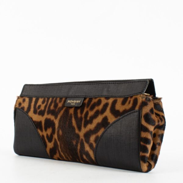 Saint Laurent Leopard Rive Gauche Clutch
