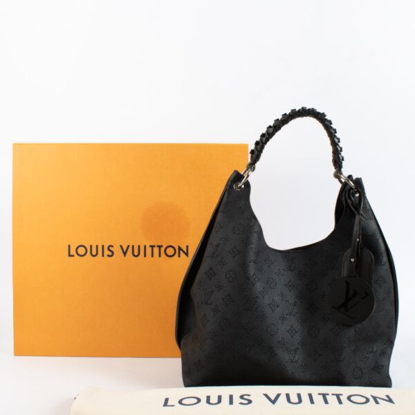 Louis Vuitton Black Mahina Carmel Hobo Bag