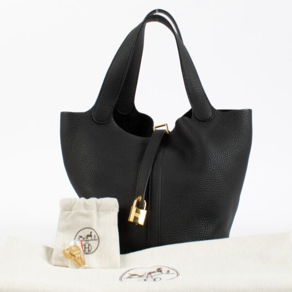 Hermès Picotin Lock 22 Black Clemence GHW
