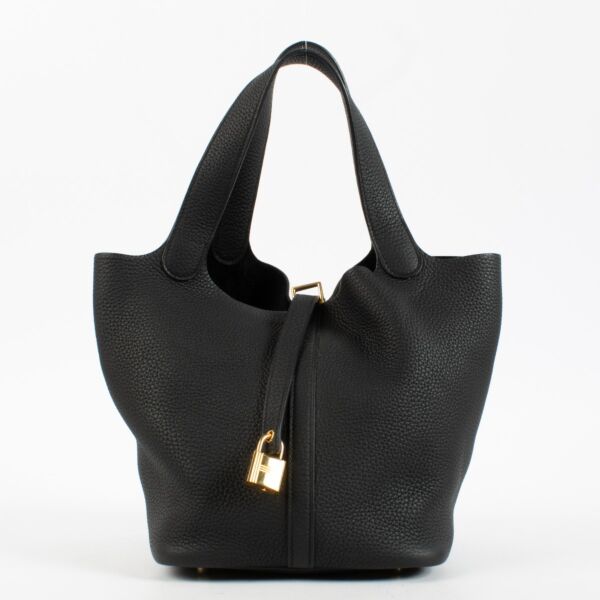 Hermès Picotin Lock 22 Black Clemence GHW