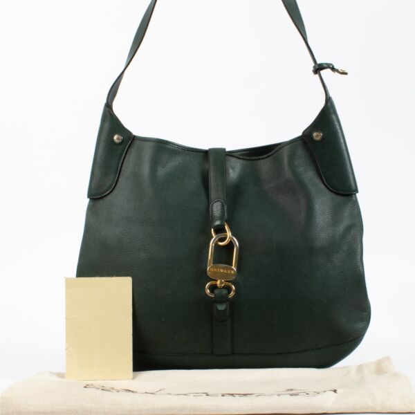 Delvaux Green Leather Yucca Crossbody Bag