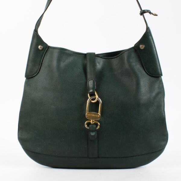 shop 100% authentic second hand Delvaux Green Leather Yucca Crossbody Bag on Labellov.com