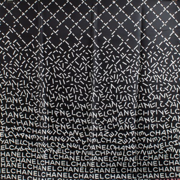 Chanel Black CC Silk Square Scarf