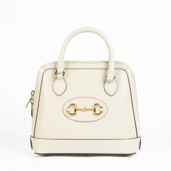 Shop this authentic Gucci White 1955 Top Handle Bag pre-loved on Labellov.com 