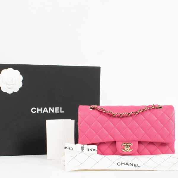 Chanel 22P Hot Pink Caviar Medium Classic 11.12 Bag