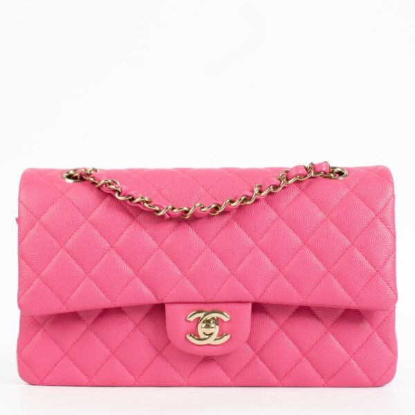 Chanel 22P Hot Pink Caviar Medium Classic 11.12 Bag