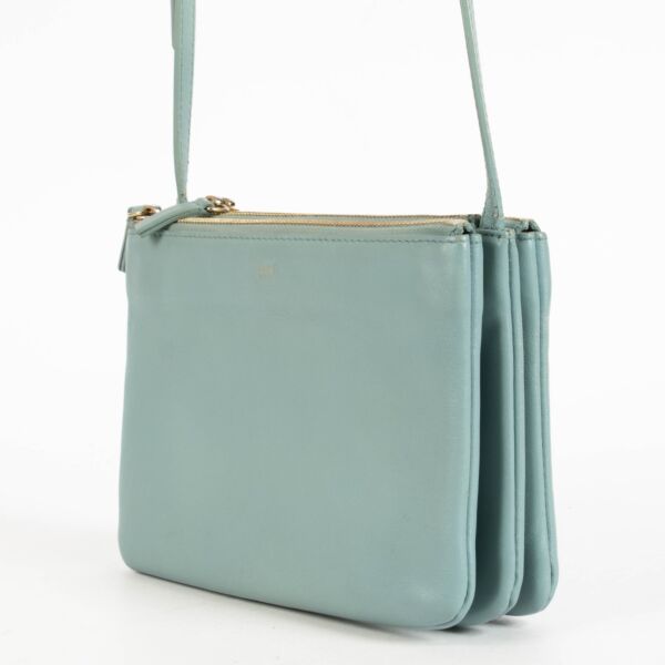 Celine Blue Leather Trio Bag