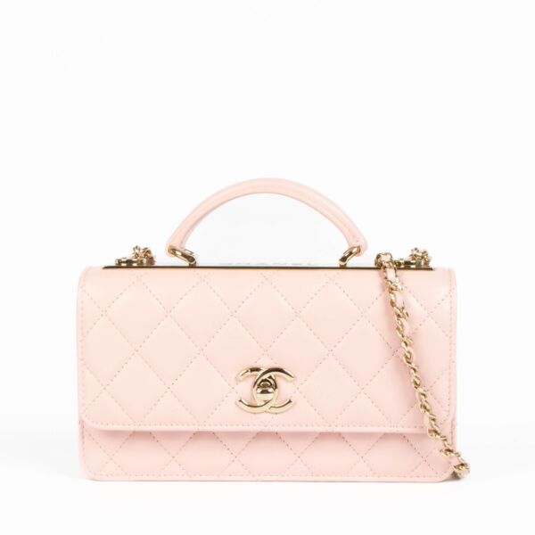 Shop this 100% authentic Chanel Pink Wallet On Chain Top Handle Bag at Labellov.com