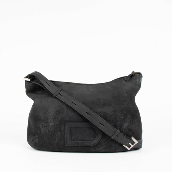 Authentic pre-loved Delvaux Blue Nubuck Louise Besace Crossbody Bag on Labellov.com