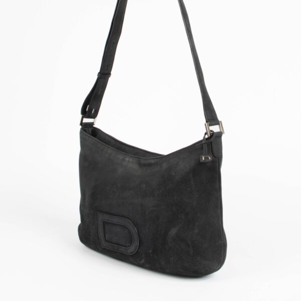 Delvaux Blue Nubuck Louise Besace Crossbody Bag