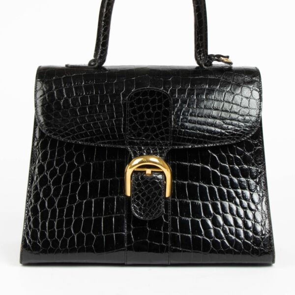Shop this 100% authentic Delvaux Black Crocodile Vintage Brillant MM Bag at labellov.com.