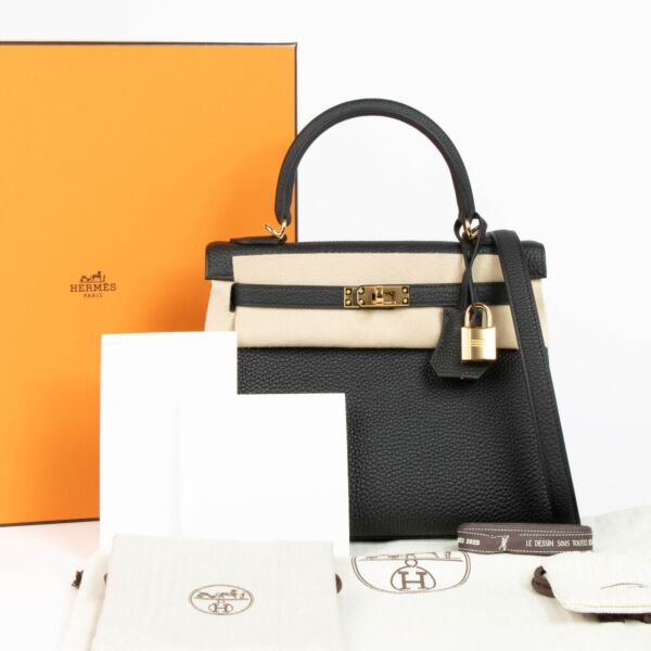 Hermès Kelly 25 Black Togo GHW