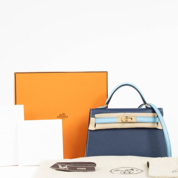 Hermès HSS Kelly Mini II Bleu Saphir/Celeste Epsom GHW