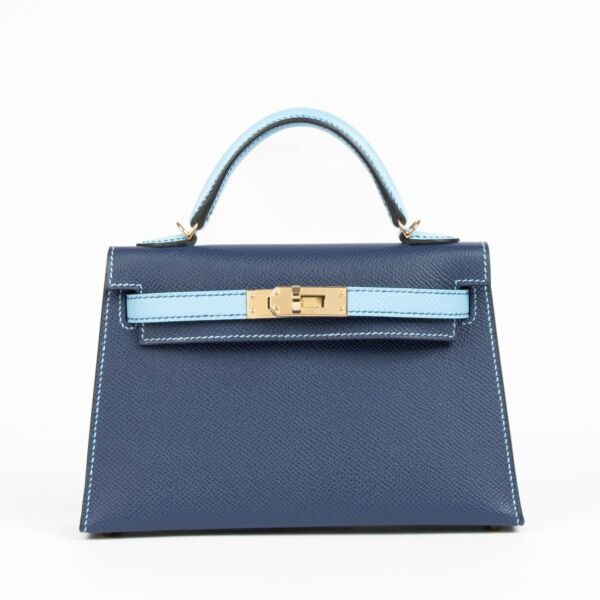Hermès HSS Kelly Mini II Bleu Saphir/Celeste Epsom GHW