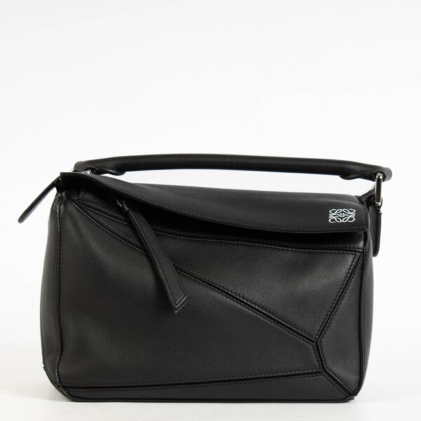 authentic preloved Loewe Black Calfskin Small Puzzle Bag on Labellov.com