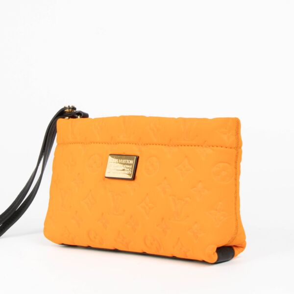 Louis Vuitton Orange Neoprene Scuba Clutch