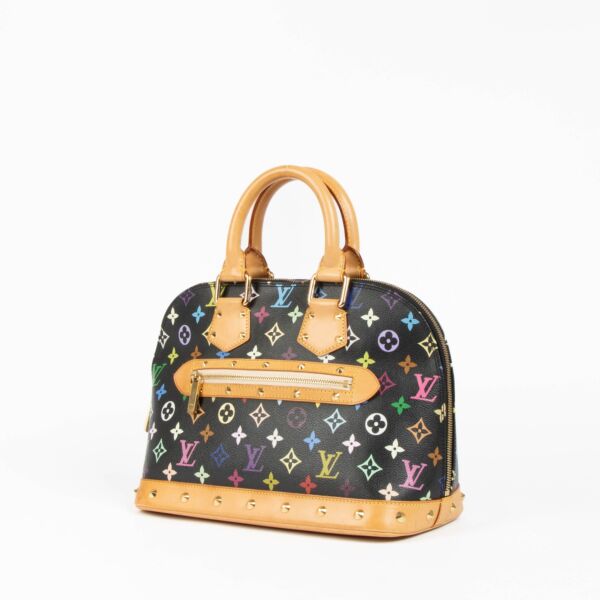 Louis Vuitton x Murakami Black Monogram Multicolor Alma PM Top Handle Bag