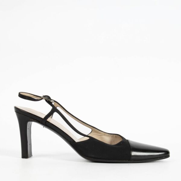 Shop the authentic Chanel Black Satin Slingbacks Size 38.5 on Labellov.com.