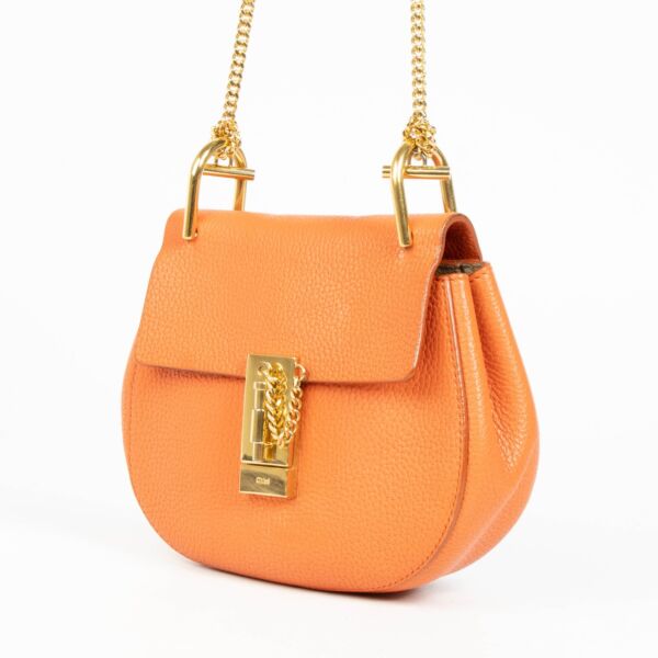 Chloé Orange Leather Drew Crossbody Bag