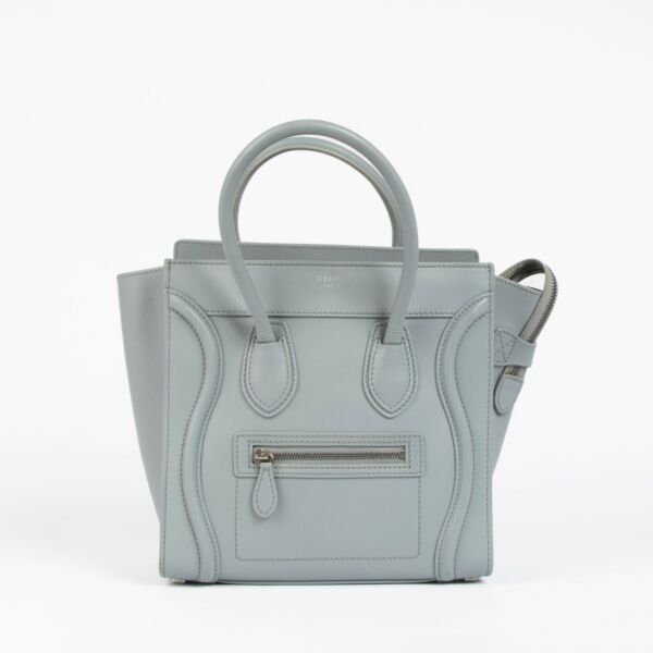 Shop this 100% authentic Celine Baby Blue Micro Luggage Top Handle Bag at Labellov.com