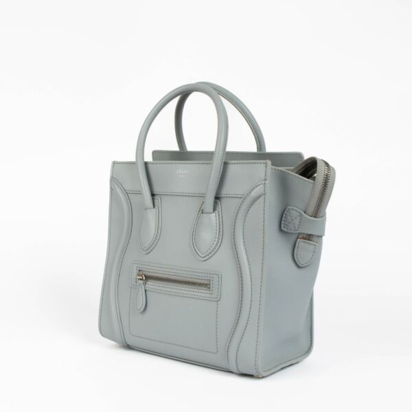 Celine Baby Blue Micro Luggage Top Handle Bag