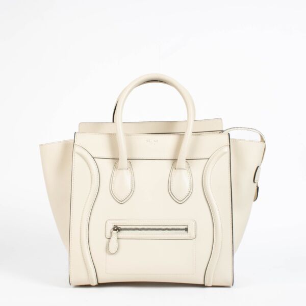 Authentic Preloved Celine Ivory Smooth Leather Mini Luggage Bag on Labellov.com 