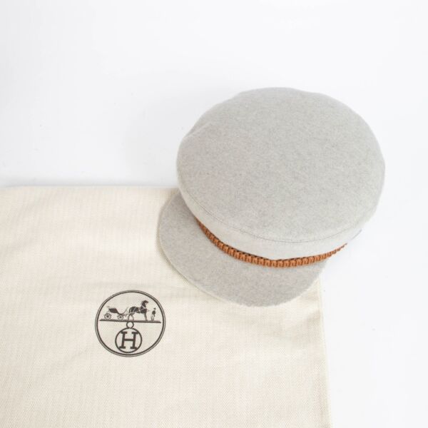 Hèrmes Grey Cashmere Swift Womens Deauville Cap