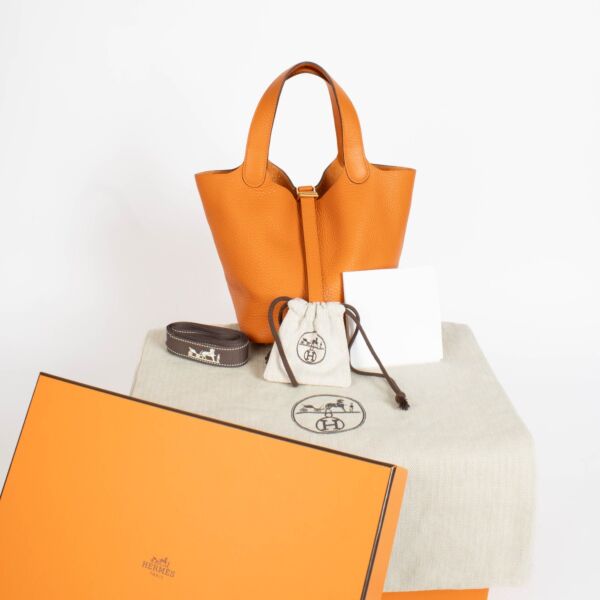 Hermès Picotin Lock 18 Orange Clemence GHW