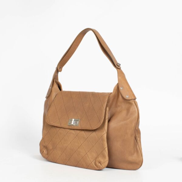 Chanel Beige Leather Soft 2.55 Hobo Bag