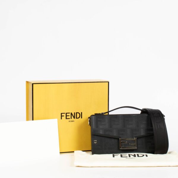 Fendi Black FF Baguette Soft Trunk Bag