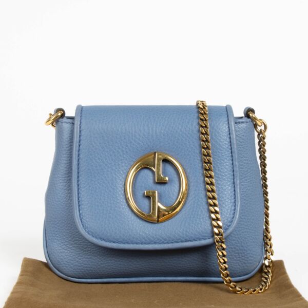 Gucci Blue Leather 1973 Mini Crossbody Bag