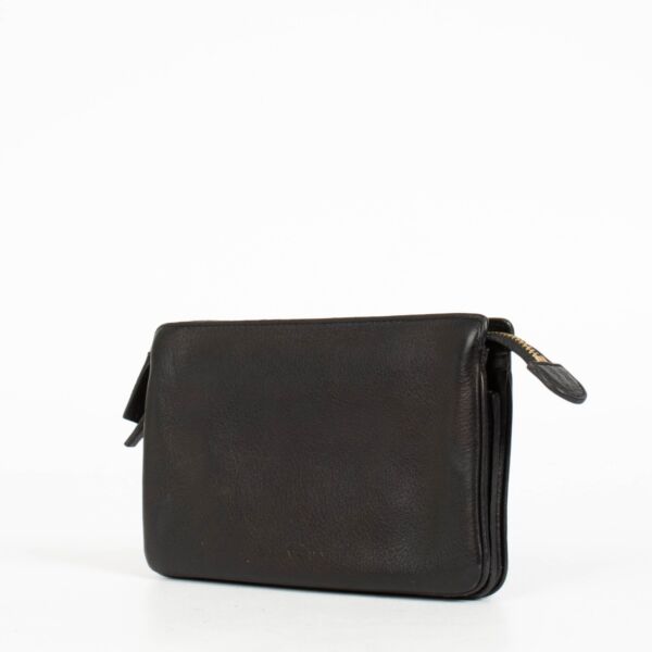 Delvaux Black Leather Zipped Pouch