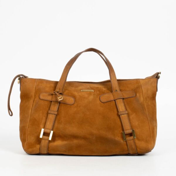 Authentic pre-loved Delvaux Camel Suede Saint Germain Bag on Labellov.com