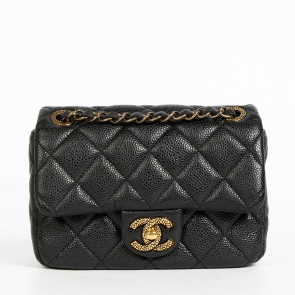 Shop 100% authentic Chanel Black Soft Caviar Mini Square Classic Bag in very good condition on Labellov.com