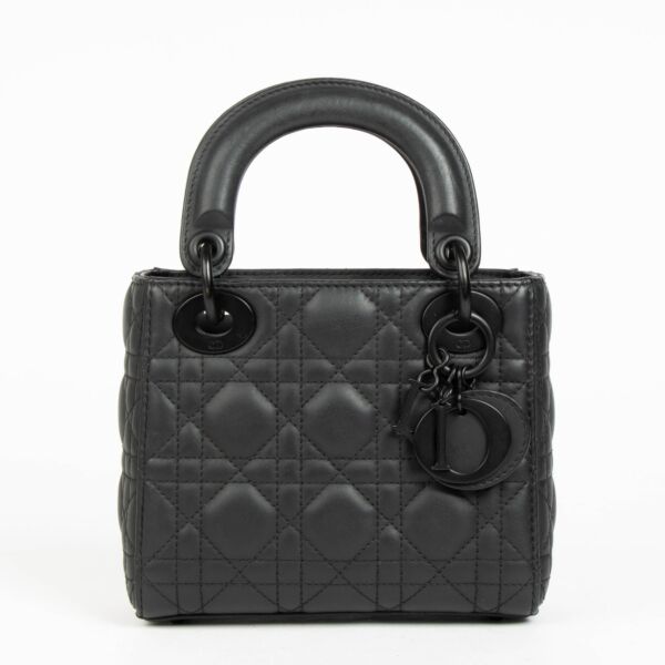 Authentic pre-loved Christian Dior Black Ultramatte Mini Lady Dior Bag on Labellov.com