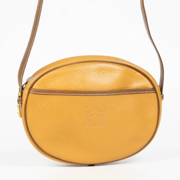 Shop this authentic Loewe Beige Leather Vintage Crossbody Bag pre-loved on Labellov.com 