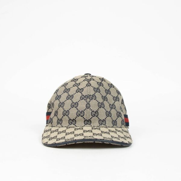 Authentic Gucci GG Canvas Web Line Cap - Size M on Labellov.com