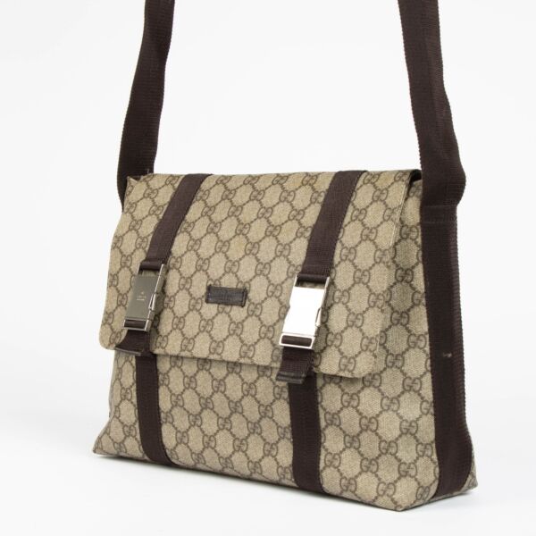 Gucci Monogram Canvas Messenger Bag