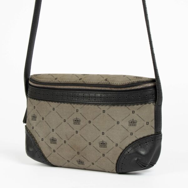 Delvaux Logo Canvas Blue Crossbody Bag