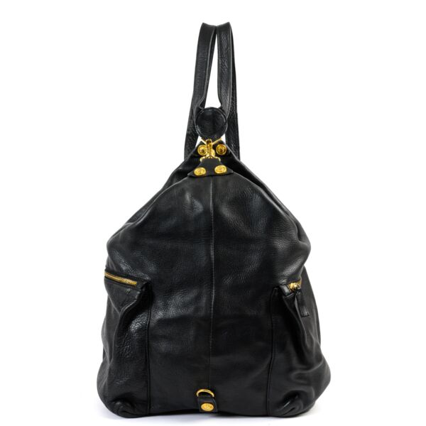 Gianni Versace Black Leather Backpack
