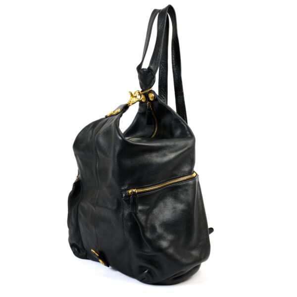 Gianni Versace Black Leather Backpack