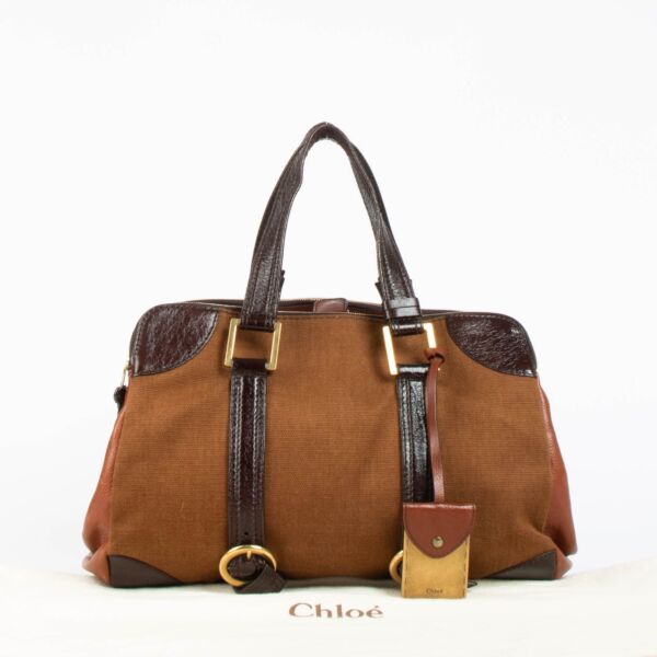 Chloé Cognac Canvas Tote Bag 