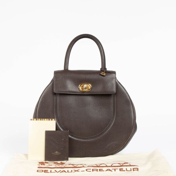 Delvaux Brown Gallop Extase Top Handle Bag